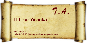 Tiller Aranka névjegykártya