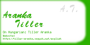 aranka tiller business card